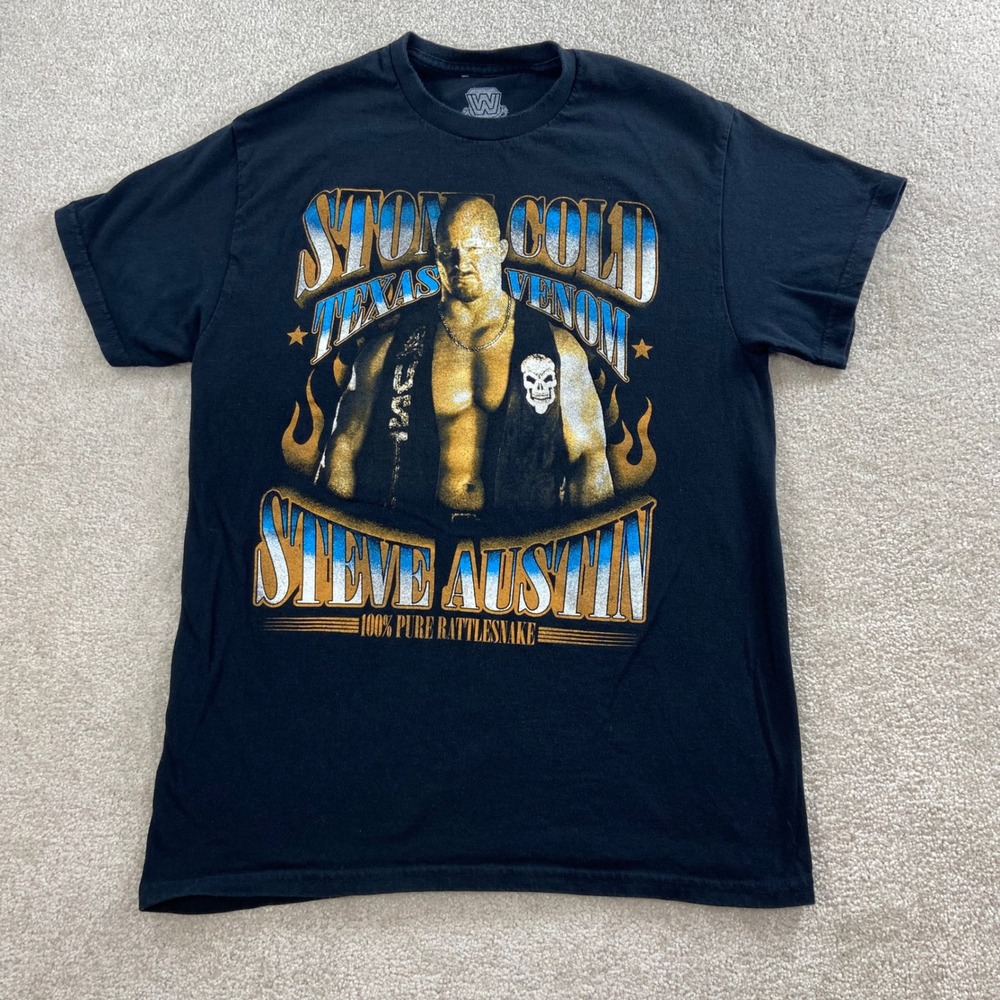 WWE Stone Cold Steve Austin Mens Medium Black Texas Venom Graphic T-Shirt
